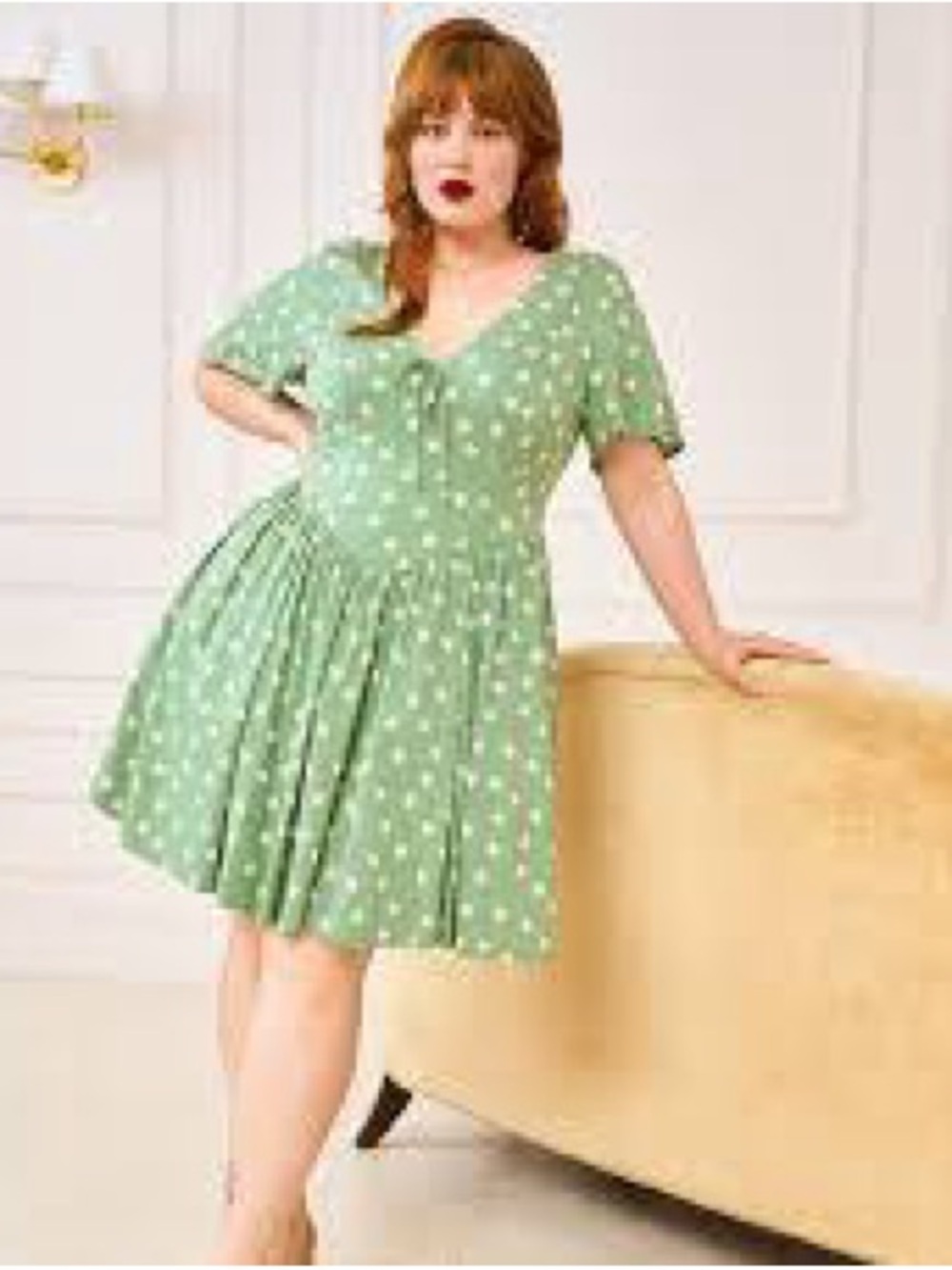 Torrid Retro Chic Flutter Sleeve Dress Mint Green Celestial Stars - Picture 2 of 6